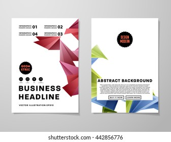 Abstract Background. Geometric Shapes and Frames for Presentation, Annual Reports, Flyers, Brochures, Leaflets, Posters, Business Cards and Document Cover Pages Design. A4 Title Sheet Template
