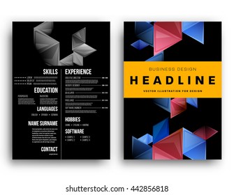 Abstract Background. Geometric Shapes and Frames for Presentation, Annual Reports, Flyers, Brochures, Leaflets, Posters, Business Cards and Document Cover Pages Design. A4 Title Sheet Template