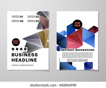 Abstract Background. Geometric Shapes and Frames for Presentation, Annual Reports, Flyers, Brochures, Leaflets, Posters, Business Cards and Document Cover Pages Design. A4 Title Sheet Template