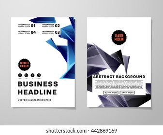 Abstract Background. Geometric Shapes and Frames for Presentation, Annual Reports, Flyers, Brochures, Leaflets, Posters, Business Cards and Document Cover Pages Design. A4 Title Sheet Template