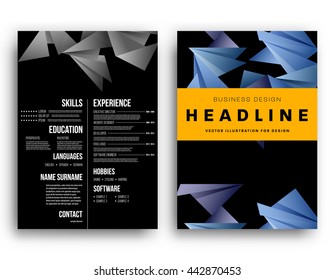 Resumo do histórico. Formas e Quadros Geométricos para Apresentação, Relatórios Anuais, Panfletos, Brochuras, Folhetos, Pôsteres, Cartões de Visita e Projeto de Folhas de Capa de Documentos. Modelo de Folha de Título A4