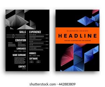 Abstract Background. Geometric Shapes and Frames for Presentation, Annual Reports, Flyers, Brochures, Leaflets, Posters, Business Cards and Document Cover Pages Design. A4 Title Sheet Template