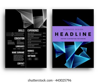 Abstract Background. Geometric Shapes and Frames for Presentation, Annual Reports, Flyers, Brochures, Leaflets, Posters and Document Cover Pages Design. A4 Title Sheet Template