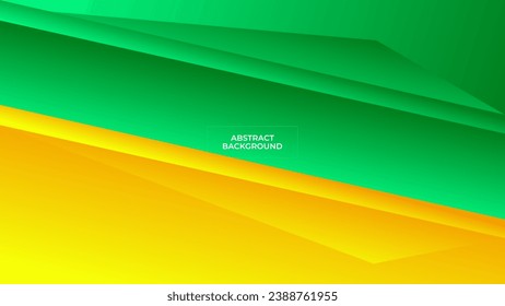 ABSTRACT BACKGROUND WITH GEOMETRIC SHAPES GRADIENT YELLOW GREEN SMOOTH LIQUID COLOR DESIGN VECTOR TEMPLATE GOOD FOR MODERN WEBSITE, WALLPAPER, COVER DESIGN 