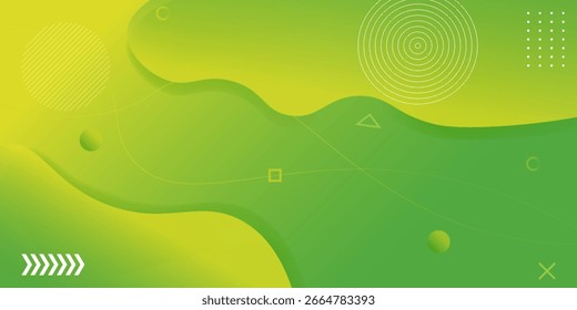 Abstract background with geometric shapes. green and yellow.