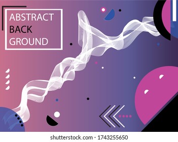 abstract background of geometric shapes: grid, circles, lines, black, white, pink and blue