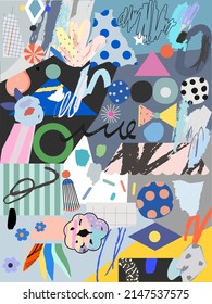 Abstract background. Geometric shapes and hand drawn textures. Best design for poster, card, invitation, placard, brochure, flyer, presentation
