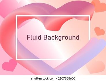 Abstract background with geometric shapes hearts in pink and red pastel tones.Fluid Vector Illustration EPS10 for Business Presentation,cards, brochures, banners.On valentine's day.