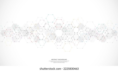 Fondo abstracto con formas geométricas y patrón hexagonal