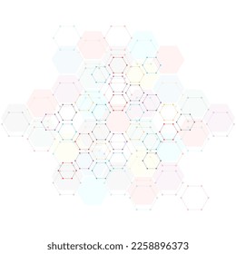 Abstrakter Hintergrund mit geometrischen Formen und Hexagonmuster. Vektorgrafik