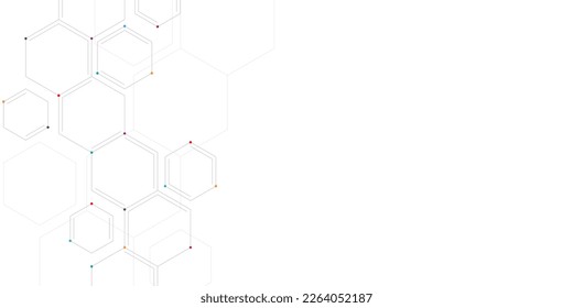 Abstract background with geometric shapes and hexagon pattern