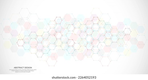 Fondo abstracto con formas geométricas y patrón hexagonal