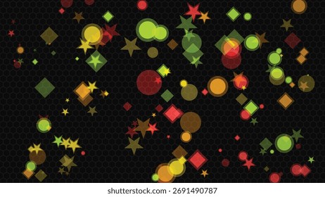 Fondo Abstractas con Formas geométricas que incluyen círculos de estrellas y diamantes para el diseño moderno