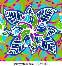 abstract background of geometric shapes leaf and lines