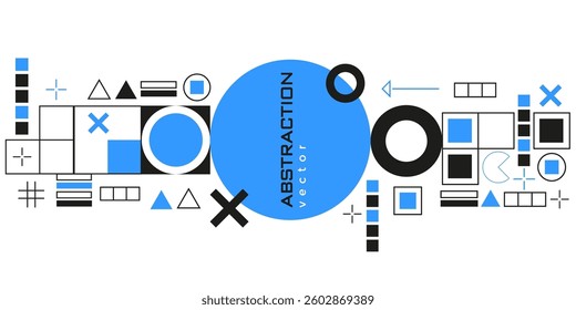 Abstract background of geometric shapes. Linear geometric drawing. Minimalistic Poster. Vector illustration .