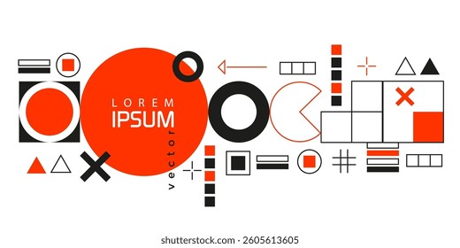 Abstract background of geometric shapes. Linear geometric drawing. Minimalistic Poster. Vector illustration .