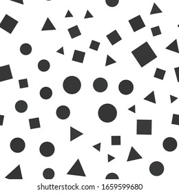 Fondo abstracto con formas y líneas geométricas. Triángulos, cuadrados y círculos sin fin.