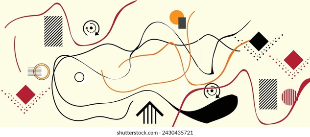 Abstract background with geometric shapes, lines and elements. Vector illustration.