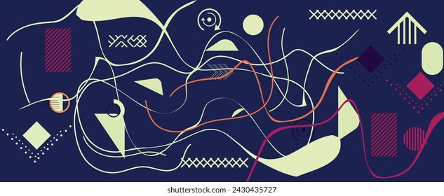 Abstract background with geometric shapes, lines and elements. Vector illustration.