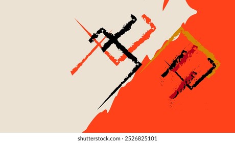 plano de fundo abstrato com formas e linhas geométricas, ilustração vetorial em estilo plano