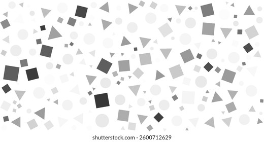 Abstract background with geometric shapes and lines. Triangles, squares and circles eamless pattern.