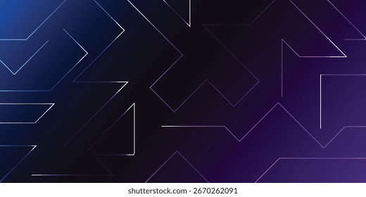 Abstract background with geometric shapes and lines in shades of blue and purple.