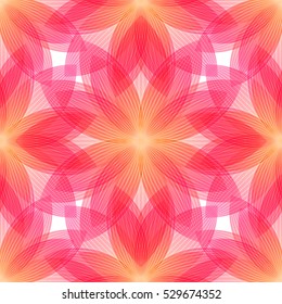 Abstract background with geometric shapes and lines in pink and orange colors. Seamless vector pattern.