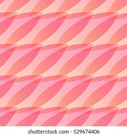 Abstract background with geometric shapes and lines in pink and orange colors. Seamless vector pattern.