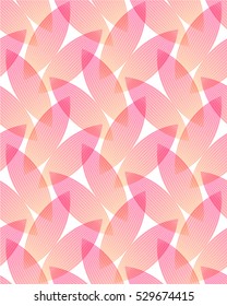 Abstract background with geometric shapes and lines in pink and orange colors. Seamless vector pattern.