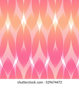 Abstract background with geometric shapes and lines in pink and orange colors. Seamless vector pattern.