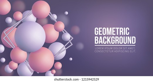 Abstract background with geometric shapes. Liquid fluid layout for cosmetic design. Trendy minimalist template, vector illustration