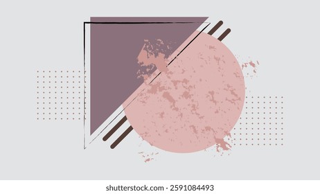 ABSTRACT BACKGROUND WITH GEOMETRIC SHAPES MESSY BRUSH FLAT PASTEL COLOR DESIGN VECTOR TEMPLATE FOR WALLPAPER, COVER DESIGN