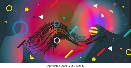 Abstract background with geometric shapes. Minimal design. Vector illustration.