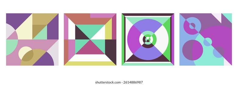 Abstract background with geometric shapes. Minimalistic and colorful geometric pattern