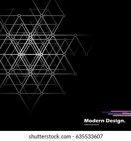 Abstract background with geometric shapes. Monochrome layout.