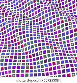 Abstract background of geometric shapes. Geometric mosaic of squares. Wavy background