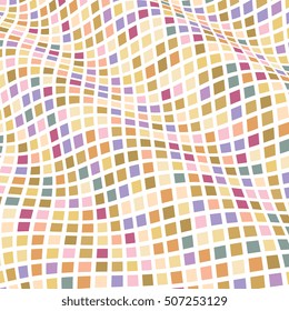 Abstract background of geometric shapes. Geometric mosaic of squares. Wavy background