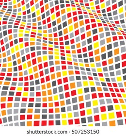 Abstract background of geometric shapes. Geometric mosaic of squares. Wavy background