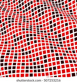 Abstract background of geometric shapes. Geometric mosaic of squares. Wavy background