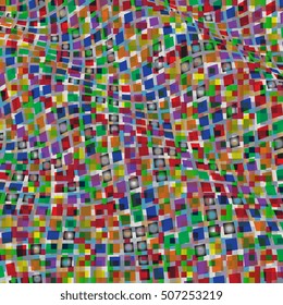 Abstract background of geometric shapes. Geometric mosaic of squares. Wavy background