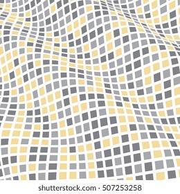 Abstract background of geometric shapes. Geometric mosaic of squares. Wavy background