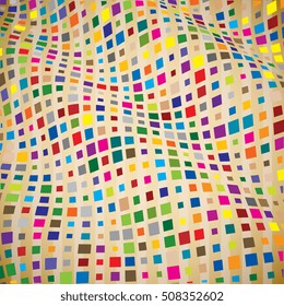 Abstract background of geometric shapes. Geometric mosaic of squares
