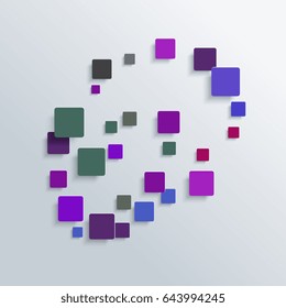 Abstract background of geometric shapes. Geometric mosaic with squares on background