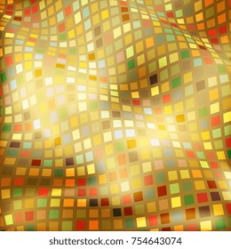 Abstract background of geometric shapes. Geometric mosaic of squares. Wavy background