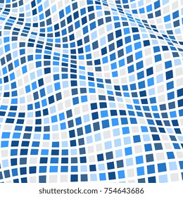 Abstract background of geometric shapes. Geometric mosaic of squares. Wavy background