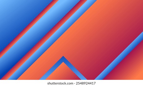 ABSTRACT BACKGROUND WITH GEOMETRIC SHAPES ORANGE BLUE GRADIENT MESH SMOOTH LIQUID COLORFUL DESIGN VECTOR TEMPLATE GOOD FOR MODERN WEBSITE, WALLPAPER, COVER DESIGN 