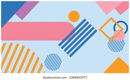 Abstract background with geometric shapes in pastel colors. Place for your text. Vector illustration in flat design style.
