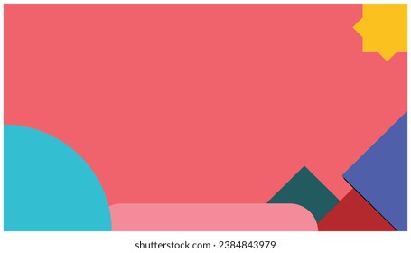 Abstract background with geometric shapes in pastel colors. Place for your text. Vector illustration in flat design style.