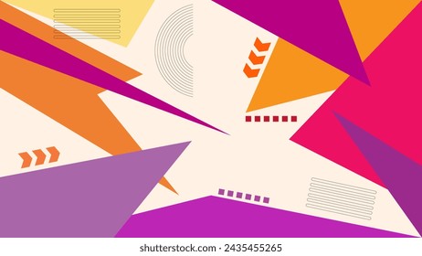 FONDO ABSTRACTO CON FORMAS GEOMÉTRICAS COLOR PLANO PASTEL PLANTILLA DE DISEÑO DE MEMPHIS VECTOR PARA FONDO DE PANTALLA, DISEÑO DE CUBIERTA, DISEÑO DE PÁGINA DE INICIO