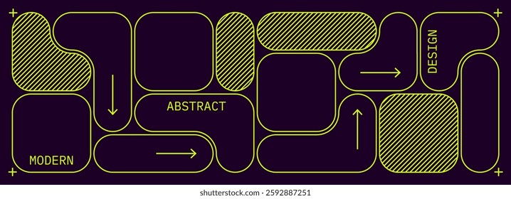 Abstract Background with Geometric Shapes Pattern. Vector Y2K Bento Grid Design. Blob Template UI Graphic